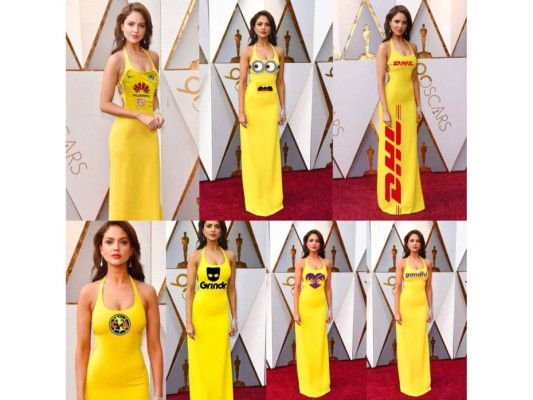 Eiza Gonzales no pasó desapercibida, compararon su vestido con personajes de dibujos animados como los Minions o marcas como DHL