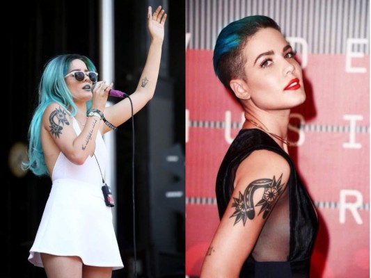 ¡Halsey se ha hecho de todo! Muchos la conocimos cuando lanzó los primeros sencillos de su disco Badlands; lucía en los conciertos un largo cabello azul, pero en los VMAs sólo dejó unos tintes de ese color y lo demás lo rapó.