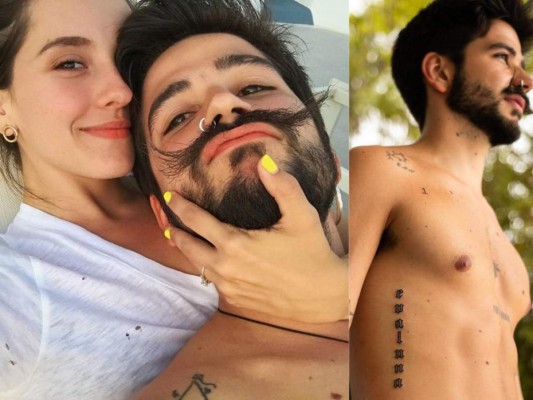 Camilo<br/>El cantante se tatuó el nombre de su amada Evaluna, algo realmente hermoso. El amor de ambos sigue vigente hasta la fecha.<br/>