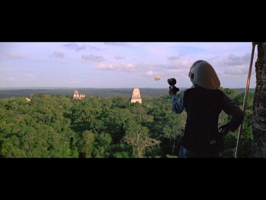 La escena en Tikal durante la película Star Wars Episode IV: A New Hope.