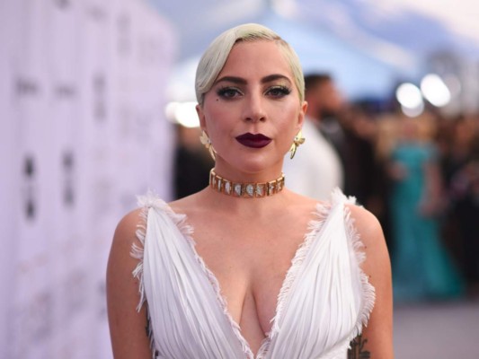 In this video grab issued Sunday, Aug. 30, 2020, by MTV, Lady Gaga accepts the Tricon award during the MTV Video Music Awards. (MTV via AP)