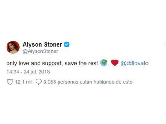 'solo amor y apoyo, salva el resto'.