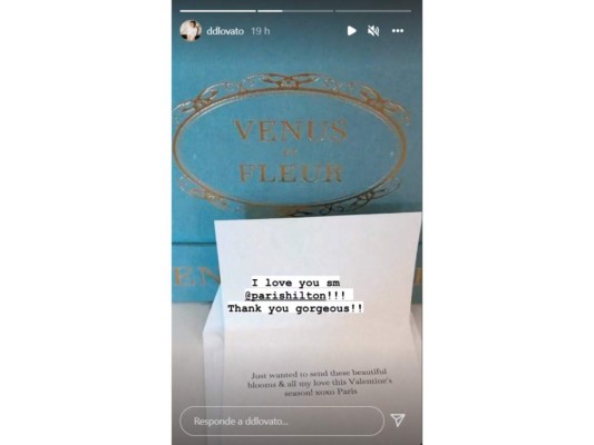 Mira el detalle que envió Paris Hilton a Demi Lovato, quien no dudó en subir un video a sus insta stories.