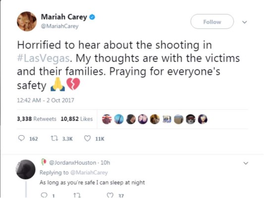 Celebridades reaccionan ante la tragedia en Las Vegas