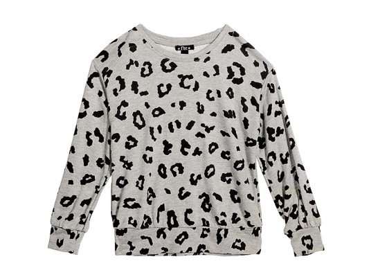 Sudadera con cuello redondo y estampado animal