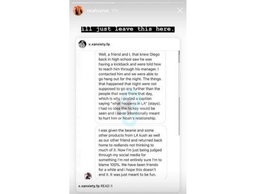 La dramática pelea entre Noah Cyrus y Lil Xan