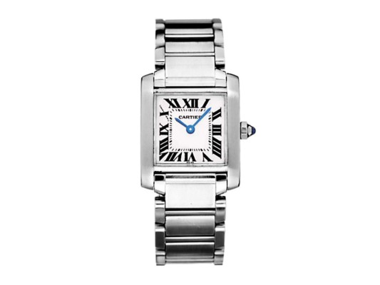 Reloj de acero inoxidable con esfera cuadrada, inspirada en la arquitectura francesa by Cartier