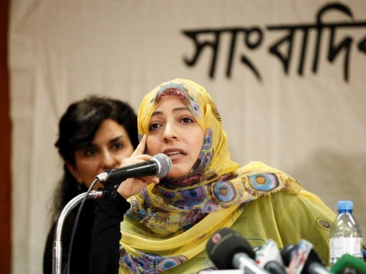 Tawakkul Karman<br/>Fue una de las muchas mujeres que lideraron la llamada Primavera árabe en Yemen y por esta acción recibió el premio Nobel de la Paz.<br/>