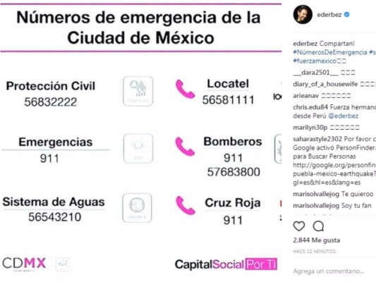 Eugenio Derbez también ha dicho presente compartiendo información de los teléfonos de ayuda