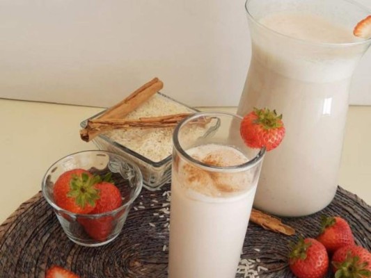 Receta: Agua de horchata con fresas