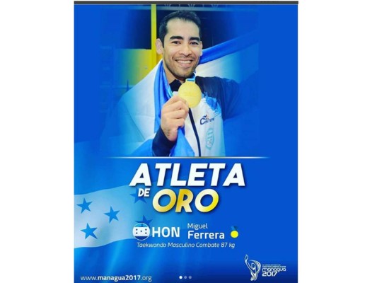 Miguel Ferrera, no podemos estar mas orgullosos de nuestro representante en la disciplina en Taekwondo. Miguel ganó medalla de oro y el reconocimiento como mejor atleta en la modalidad de combate en los Juegos Centroamericanos este 2017