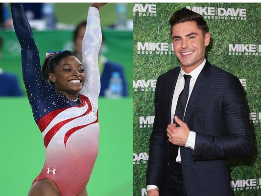 Todos comentan la amistad que ha surgido entre la ganadora olímpica Simone Biles y el actor Zac Efron