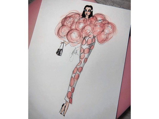 Las características principales de mis ilustraciones son un maquillaje muy glam, tacones exageradamente altos, uñas largas con manos delicadas, y además de verse muy sexy, tienen que transmitir una actitud muy poderosa.