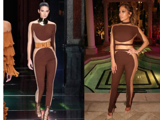 Kendall Jenner en la pasarela de Balmain vs Jennifer López en la fiesta de su cumpleaños