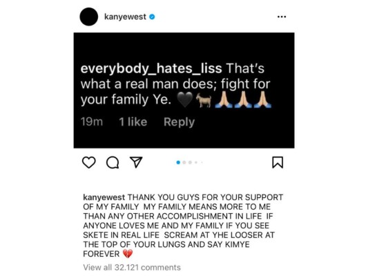 Línea de tiempo de la pelea de Kim y Kanye en Instagram