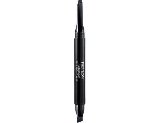 Revlon ColorStay 2-in-1 Angled Kajal Eyeliner. Este es un producto que debes tener. A prueba de agua y de larga duración, tiene una punta angular para fácil aplicación y una pequeña brocha para el smoky eye.