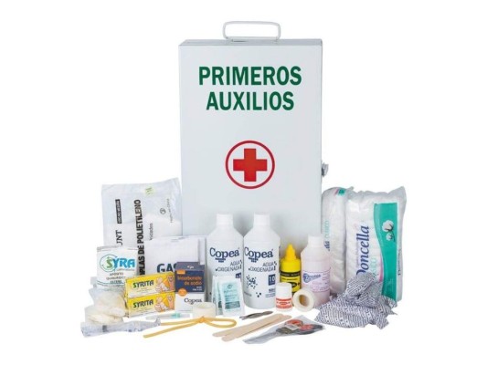 Artículos médicos: Botiquín de primeros auxilios.