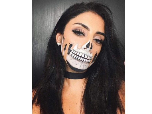 Mitad de la cara de abajo para mujer algo básico solo negro y blanco