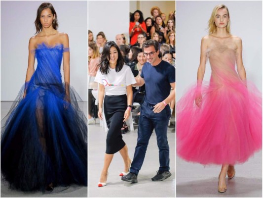 Oscar de la Renta mostró su colección en New York Fashion Week. Sus propuestas para la temporada primavera-verano 2018, fueron creaciones para la noche con delicados y voluminosos vestidos de tul y lentejuelas. De la mano de sus diriectores creativos Laura Kim y Fernando García.