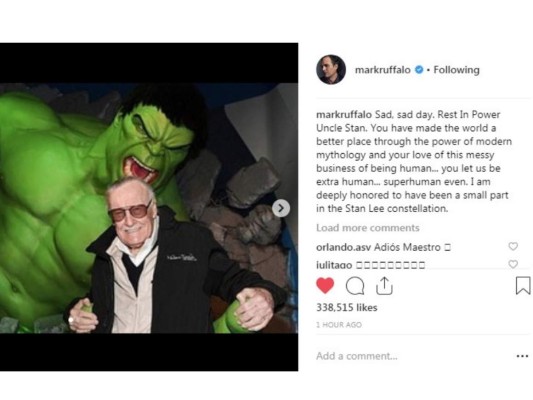 Famosos despiden a Stan Lee