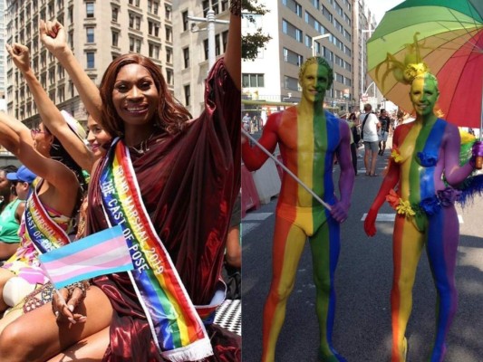 La 'Queer Liberation March' (La Marcha por la liberación LGTBI) marchó en paralelo siguiendo el mismo trazado que la primera marcha del Orgullo, celebrada en 1970 en el primer aniversario de las revueltas del Stonewall entre los clientes gays del bar y agentes de Policía.