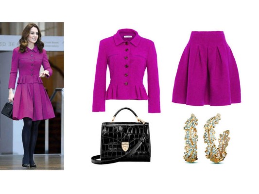 Kate Middleton cautiva con look morado