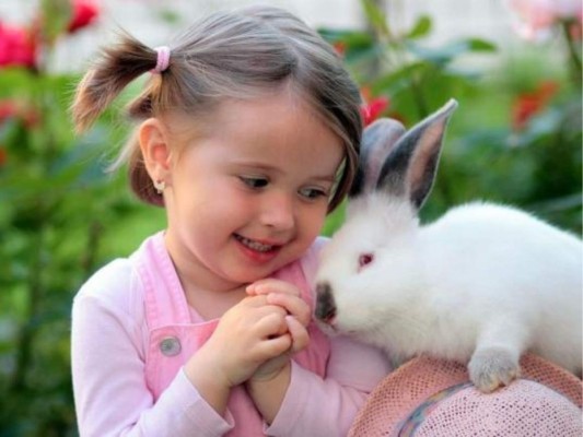 Las personas amorosas suelen elegir mascotas tiernas que puedan acariciar todo el tiempo, como por ejemplo un conejito.