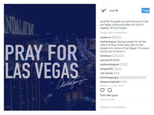 Celebridades reaccionan ante la tragedia en Las Vegas