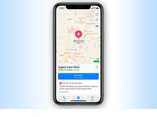 Apple Maps mostrará los lugares donde puedes hacerte la prueba del coronavirus   