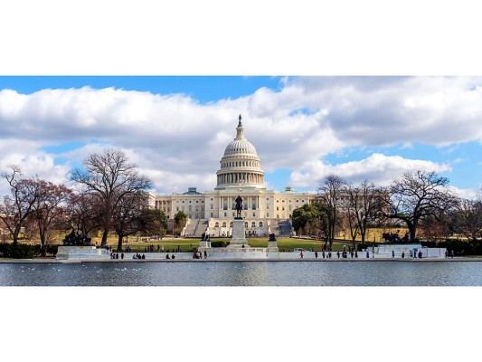 Thomas Jefferson, entonces secretario de estado, convocó a un concurso de diseño para la obra en el que participaron renombrados arquitectos. El premio era de 500 dólares; que estuvo a punto de ganar un arquitecto francés. Sin embargo, el diseño habría resultado demasiado caro de construir, por lo que se siguió buscando otro. Finalmente, se eligió el diseño de William Thornton, un arquitecto aficionado cuya propuesta recibió las alabanzas del presidente Washington por su «grandeza, sencillez y belleza».