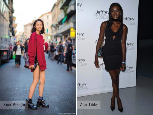 Xiao Wen Ju, 27, China. Altura: 1.76 m | Zuri Tibby, 21, West Palm Beach, Florida. Altura: 1.79 m<br/>