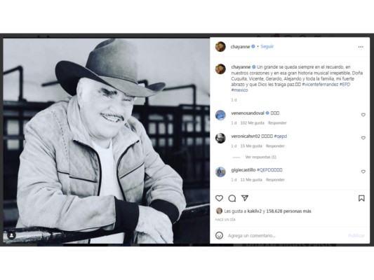 Celebridades reaccionan al fallecimiento de Vicente Fernández