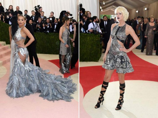 Rita Ora en Vera Wang y Taylor Swift en Louis Vuitton