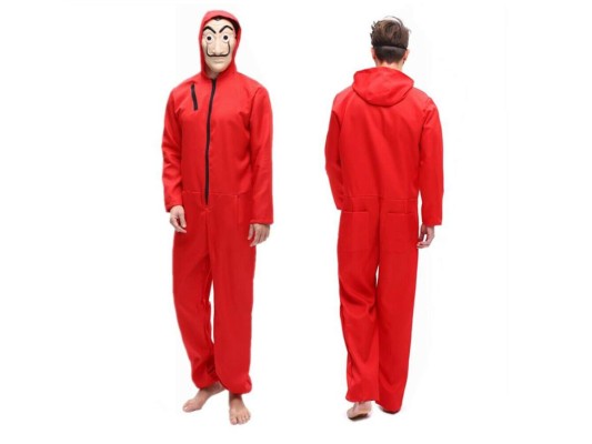 Los ''atracadores'' de la Casa de Papel<br/>Este es una disfraz perfecto para que lo luzcas con tu squad. Una opción muy sencilla pero muy original para Halloween. Lo único que necesitas es una máscara de Dalí, un overol rojo con capucha y una pistola de juguete y ya estás listo!