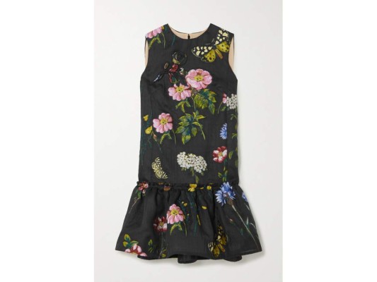 Minivestido de crepé de mezcla de lana plisado neón