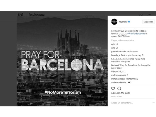 El ex delantero del Fútbol Club Barcelona, fue de los primeros en enviar sus palabras de solidaridad a los afectados.