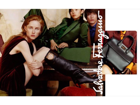 SALVATORE FERRAGAMOModelos con Rianne Van Rompaey, Xiao Wen Ju, Edoardo Sebastianelli