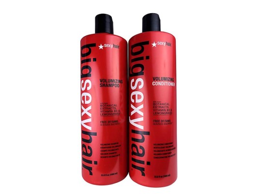 EXTRA VOLUMIZING SHAMPOO, CONDITIONER & SPRAY BIG SEXY HAIR.Está impregnado de extractos botánicos, vitamina b3 y hierba de limón para limpiar, acondicionar y proporcionar una hidratación ingrávida. Lo más importante es que es completamente seguro para el color, realzándolo, revitalizándolo y dando volumen al cabello. By Sophis Beauty Supplies Disponibles en www.shopestilo.hn