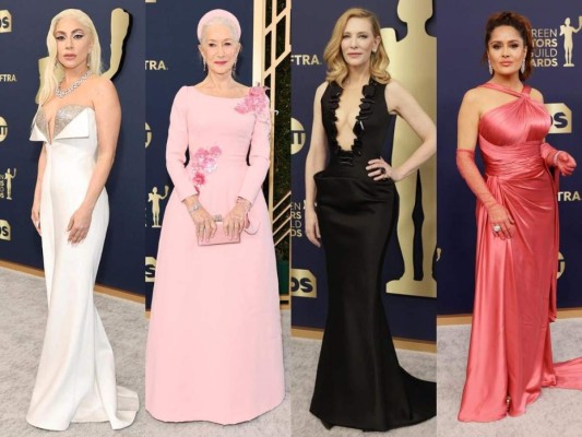 Lady Gaga, Helen Mirren, Cate Blanchett y Salma Hayek fueron algunas de las actrices que brillaron en la alfombra blanca de la vigésimo octava ceremonia de los premios del Sindicato de Actores, más conocidos como SAG Awards. Aquí te mostramos una selección con las estrellas que más destacaron por su elegancia, sencillez o vanguardismo.