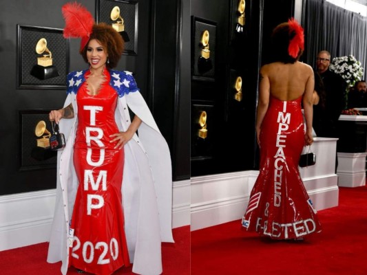 Joy Villa<br/>La cantante mostro su vestido en apoyo a Donald Trump<br/>