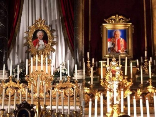 Decenas de miles de fieles participan en estos momentos en trece iglesias de Roma (Italia), en la Vigilia de oración con ocasión de la canonización de Juan Pablo II y Juan XXIII mañana domingo en una ceremonia que será presidida por el Papa Francisco y donde estará presente Benedicto XVI.
