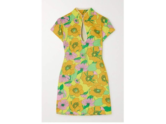 Minivestido de algodón con estampado floral