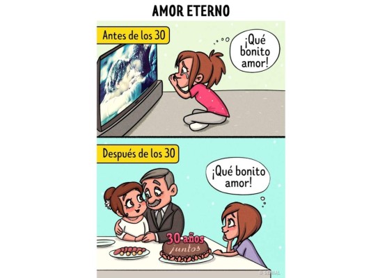 Así es la vida amorosa antes y después de los 30