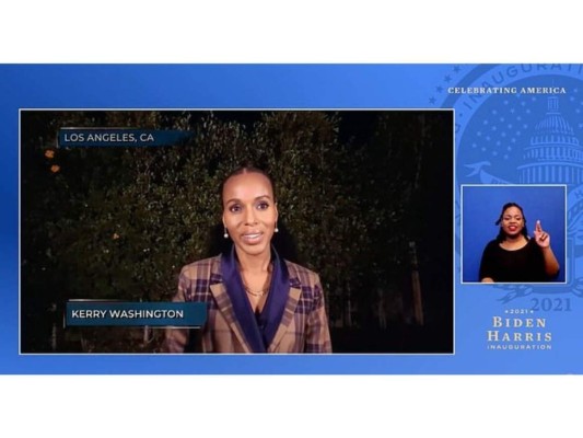 Kerry Washington destacó el logro de Kamala Harris. Asimismo, presentó los temas ''Seasons of love'' y ''Let the Sunshine in''.