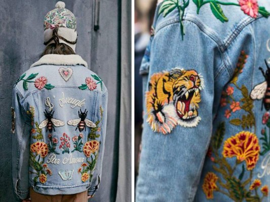 De las más recientes creaciones de Gucci, una emboridered denim jacket indispensable para este 2017