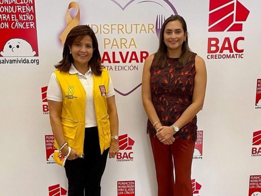 Nubia Mendoza, Presidenta de la Fundación Hondureña para el Niño con Cáncer y Valeria Ríos, Vicepresidente de Mercadeo y Comunicación de BAC Credomatic