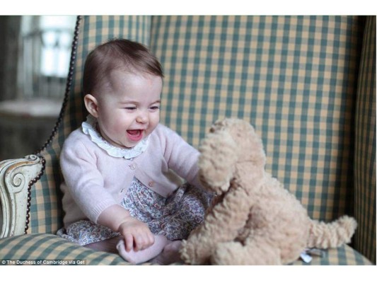 Para marcar el sexto mes del nacimiento de Charlotte, Kate Middleton compartió esta imagen de la princesa junto a su peluche favorito el Fuddlewuddle