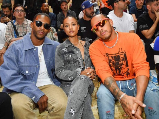 Víctor Cruz, Karrurche Tran y Lewis Hamilton