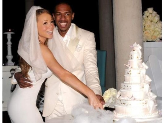 Mariah eligió un pastel completamente blanco, como su vestido