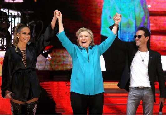 Hillary Clinton agradeció a Jennifer López y Marc Anthony el apoyo para su campaña rumbo a la presidencia de Estados Unidos